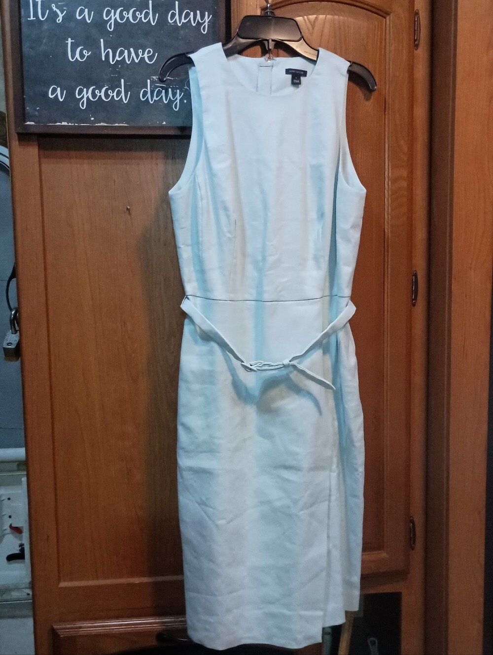 Classic Sleeveless Sheath Dress - Light Blue